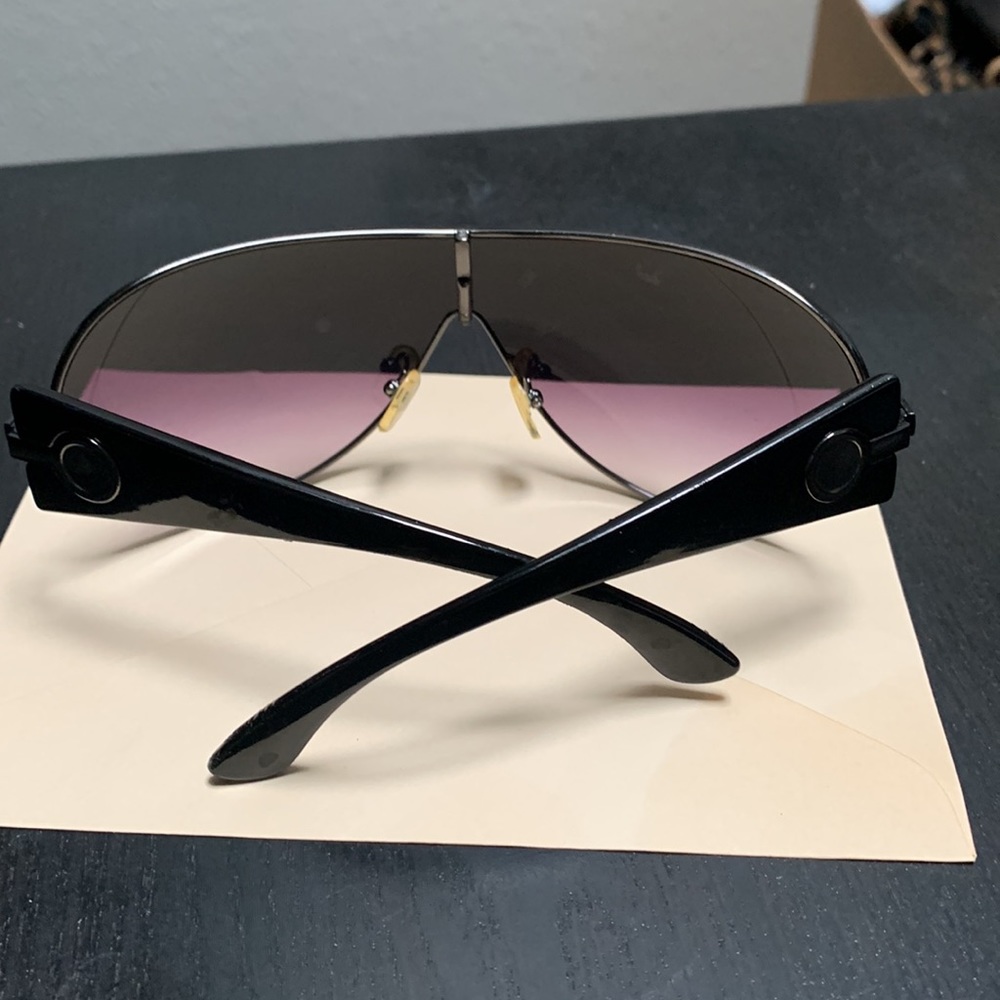 Large aviator sunglasses black sides with purple tone gradient glasses very cool - Picture 7 of 7